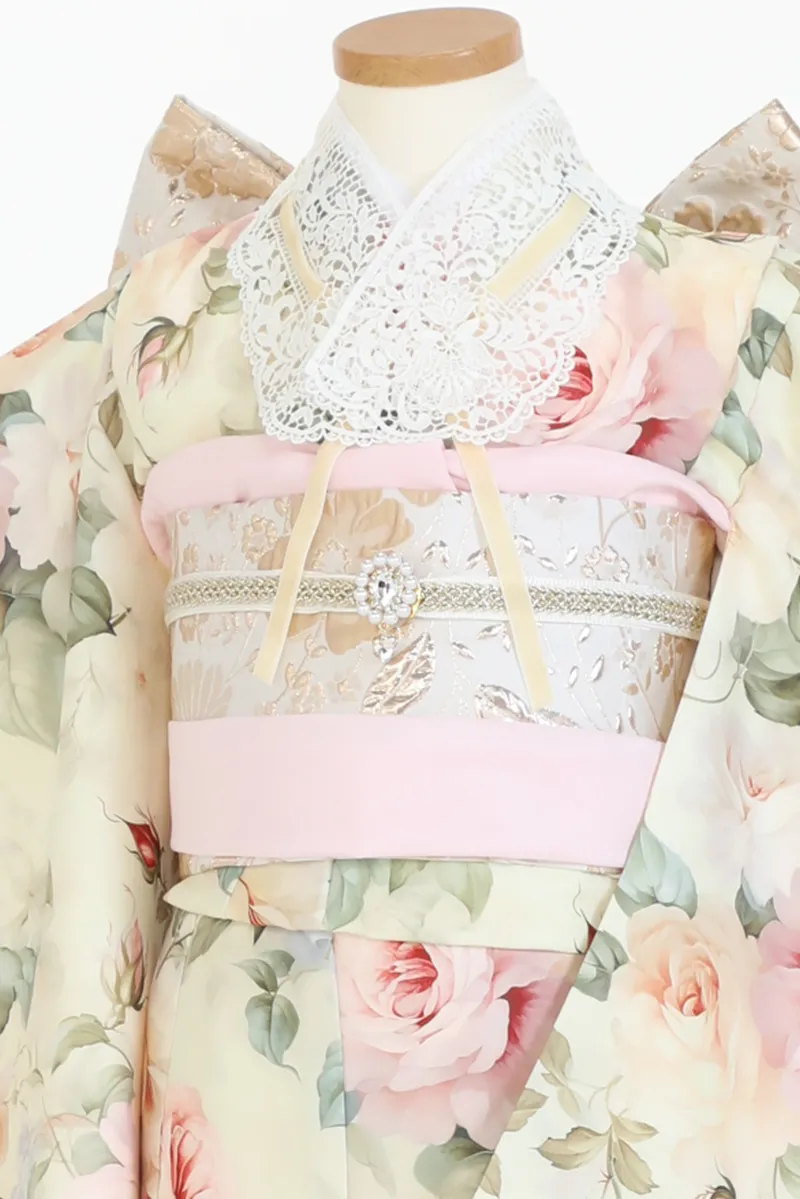 ３歳帯・レース被布・つけ襟・3歳七五三着物レンタル